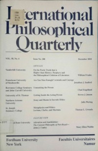 Image of International Philosophical Quarterly (Vol 50.No 4,December 2010)
